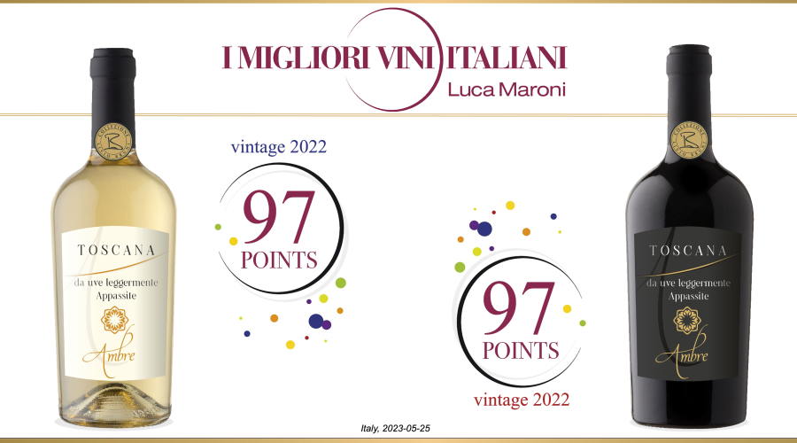AMBRE - Toscana da uve leggermente appassite vintage 2022: Luca Maroni - I Migliori Vini Italiani